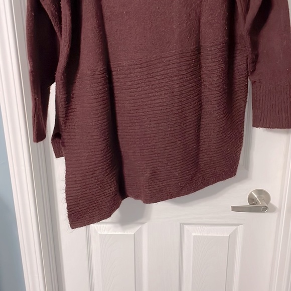 Dex Asymmetrical Burgundy Sweater - Picture 3 of 4